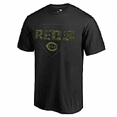 Men's Cincinnati Reds Fanatics Branded Black Big & Tall Memorial Camo T-shirt FengYun